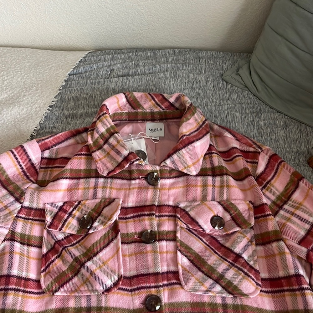 Kensie flannel jacket NWT